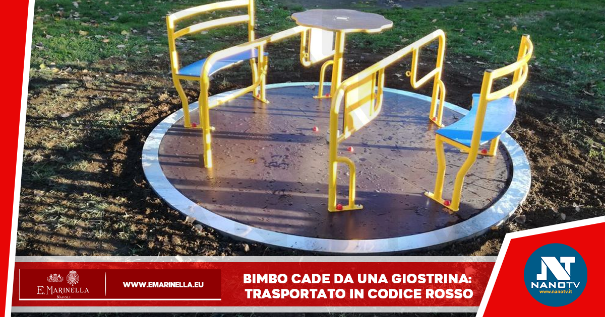 Bimbo cade da una giostrina: trasportato in codice rosso