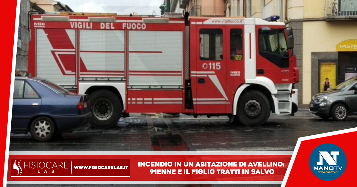 Incendio in un’abitazione di Avellino: 91enne e il figlio tratti in salvo