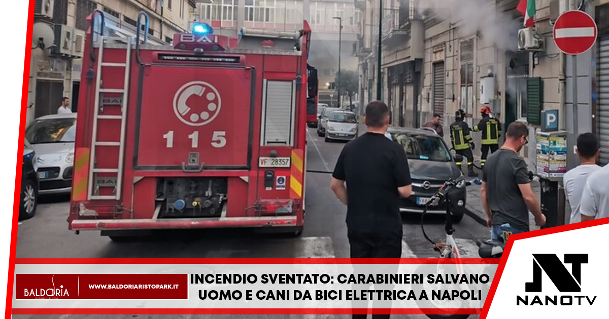 Bici elettrica provoca incendio a Napoli: uomo e i suoi cani salvati dall’intervento delle forze dell’ordine
