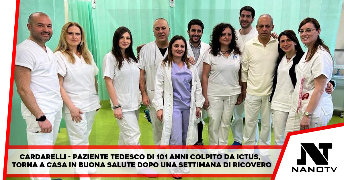 Cardarelli – paziente tedesco di 101 anni colpito da Ictus, torna a casa in buona salute dopo una settimana di ricovero