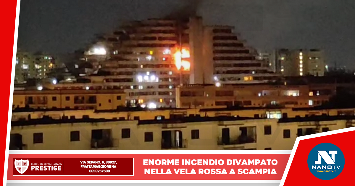 Incendio alla Vela Rossa di Scampia: fiamme divampate mentre i fondi di riqualifica vengono tagliati