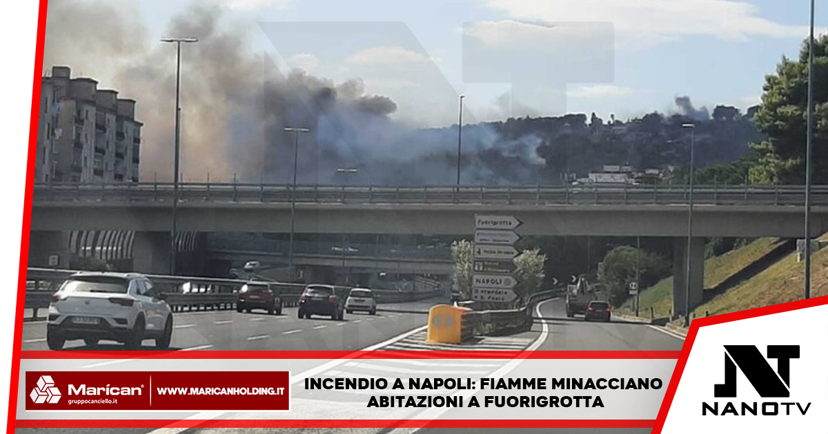 Incendio a Napoli: fiamme minacciano abitazioni a Fuorigrotta