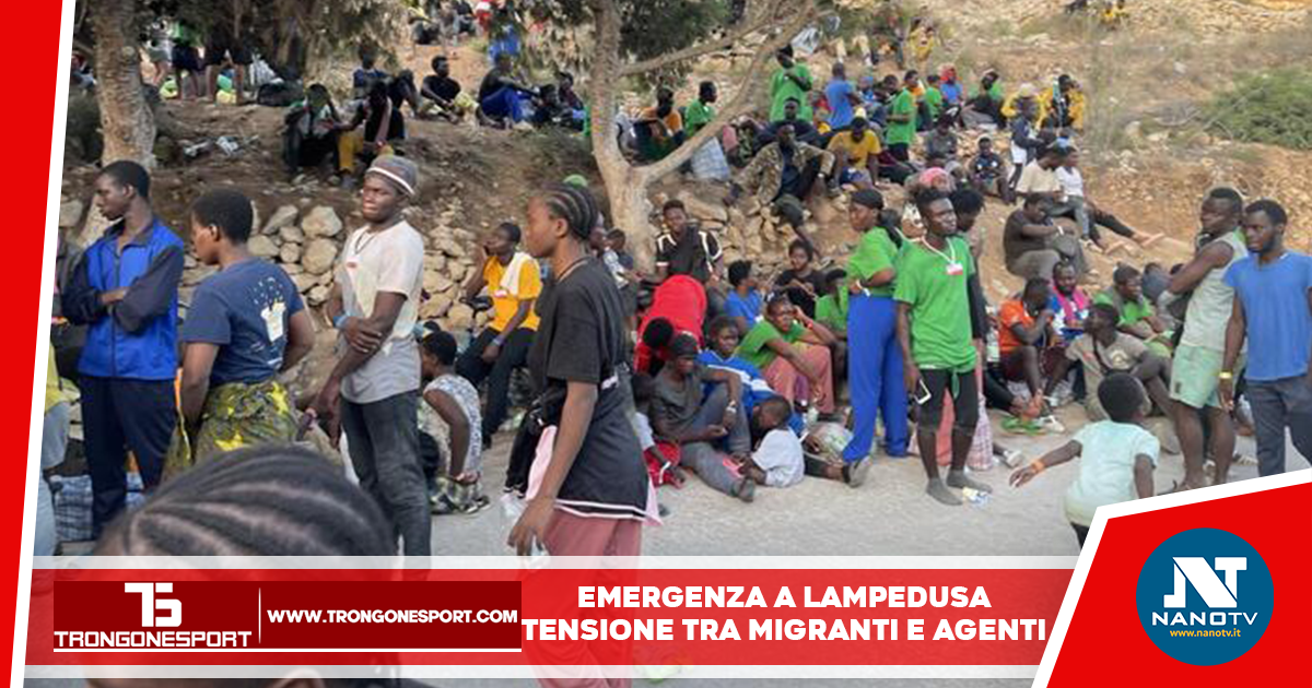 Emergenza a Lampedusa, tensione tra i migranti e gli agenti. Disordini anche nell’hotspot.