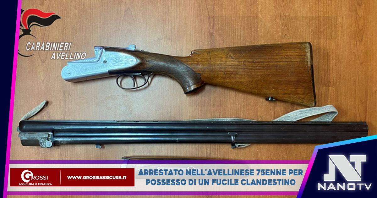 Arrestato nell’Avellinese 75enne per possesso di un fucile clandestino