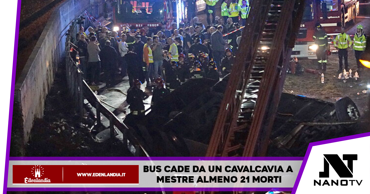 Mestre, Venezia: Bus cade da un cavalcavia a Mestre, almeno 21 morti e 15 feriti