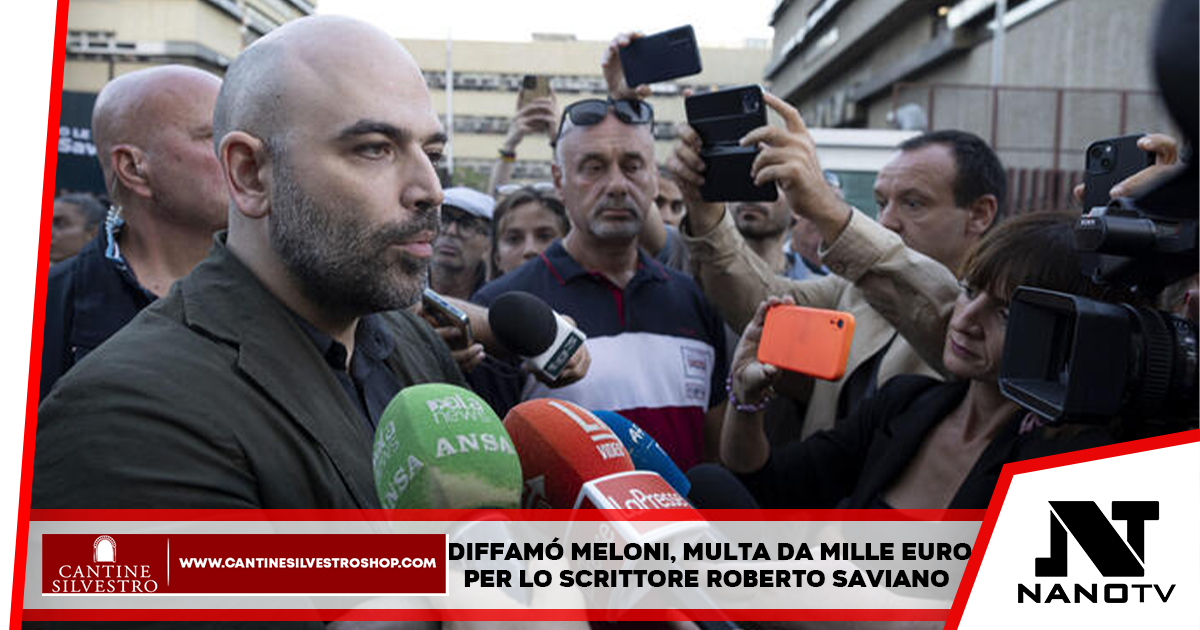 Roma: Diffamò Meloni, allo scrittore Saviano multa da mille euro quale pena pecuniaria