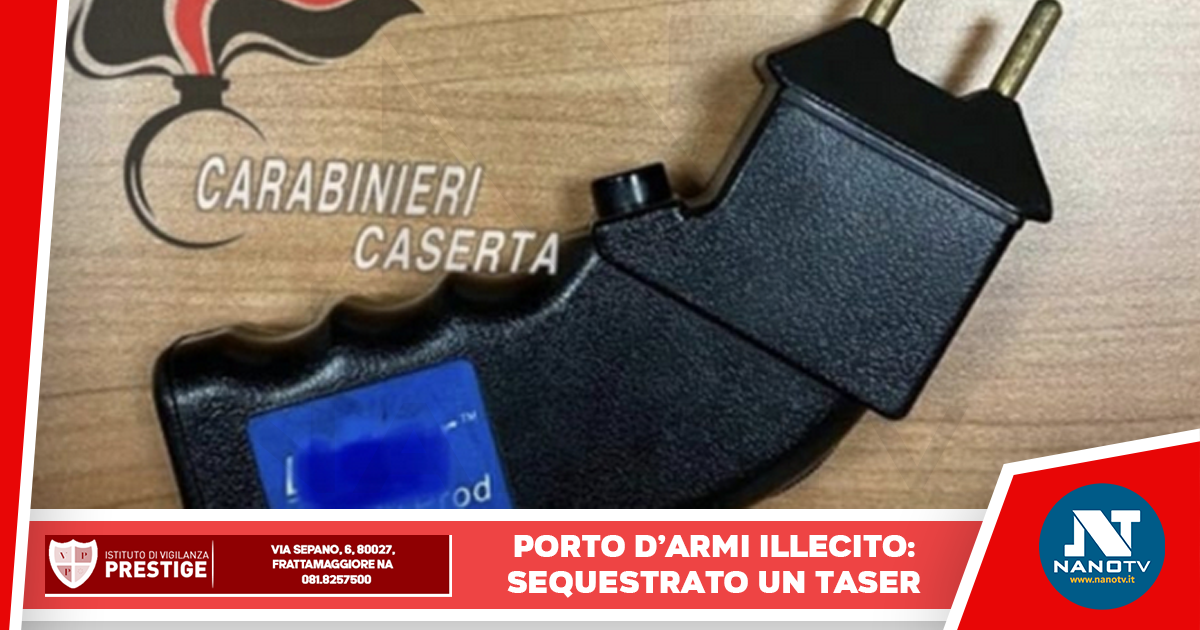 Arrestato giovane a Marcianise per porto d’armi illecito: sequestrato un taser funzionante