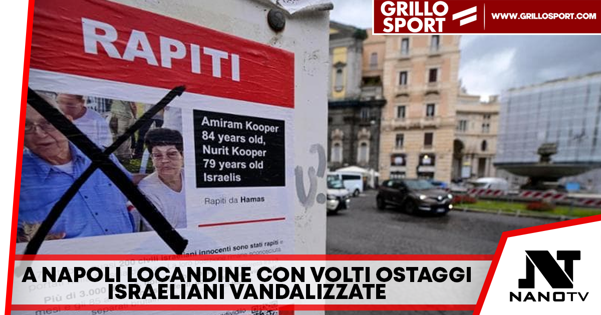 A Napoli locandine con volti ostaggi israeliani vandalizzate
