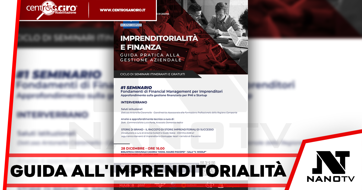 Guida pratica all’imprenditorialità, al via il primo seminario gratuito sulla gestione aziendale a Casoria