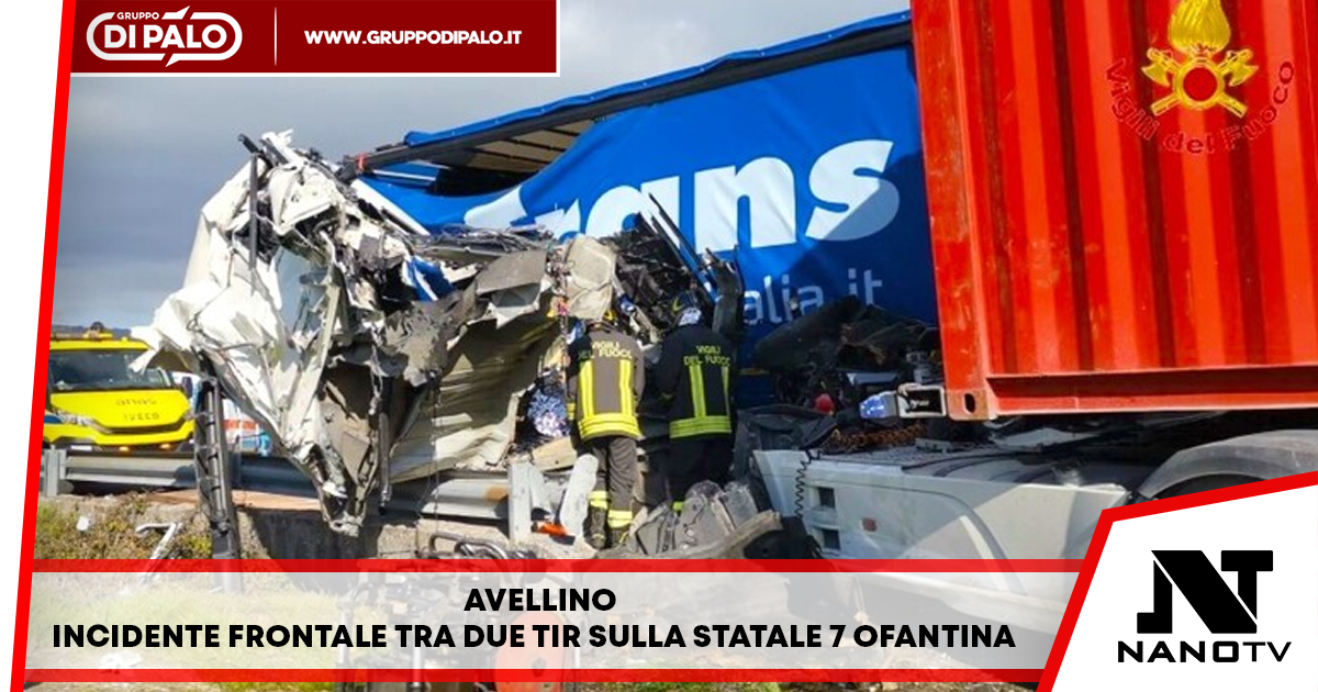 Avellino –  Incidente Frontale tra due tir sulla statale 7 Ofantina