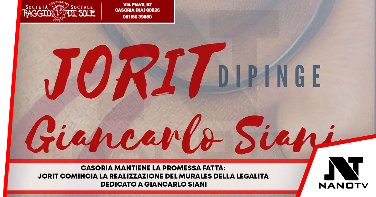 Casoria mantiene la promessa fatta: Jorit comincia la realizzazione del murales della legalità dedicato a Giancarlo Siani. Bene: “Luogo di riflessione: i ragazzi potranno leggere tutte le sue opere”