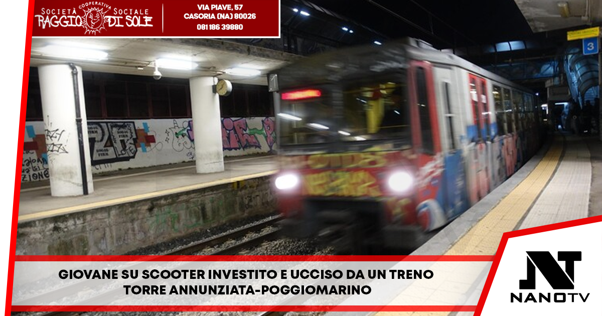 Giovane su scooter investito e ucciso da un treno Torre Annunziata-Poggiomarino