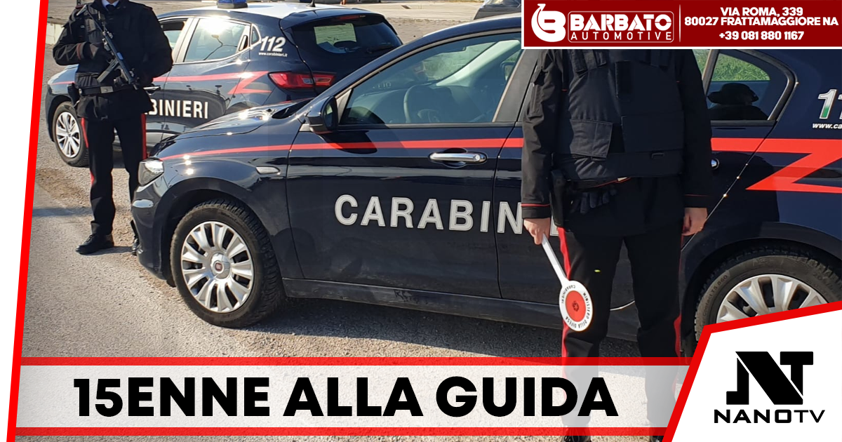 Arzano: 15enne alla guida di un’auto da 180 cavalli con quattro amici a bordo