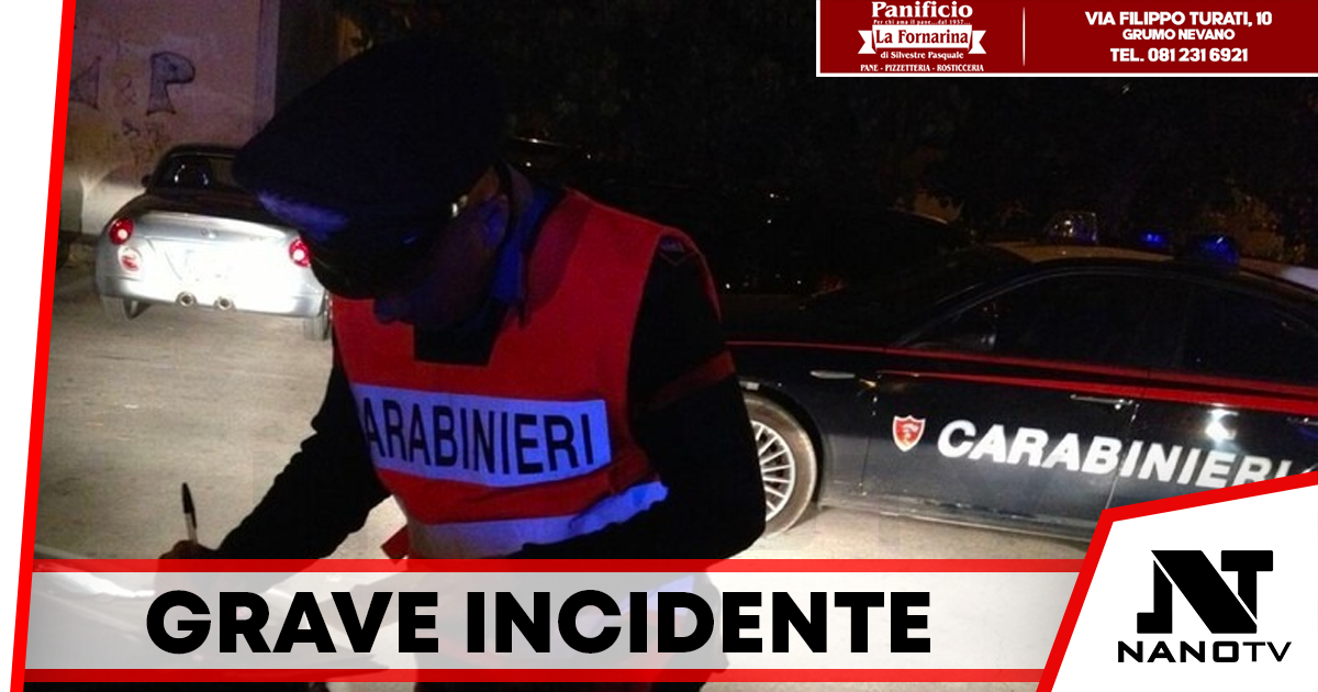 Un giovane muore in un incidente stradale a Cicciano, due feriti gravi.
