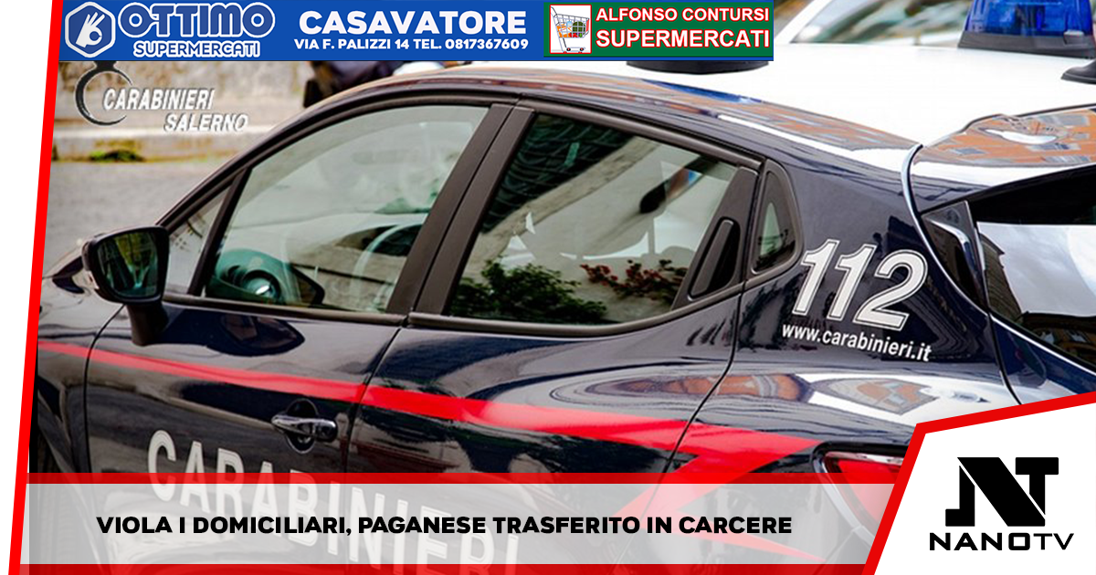 Viola gli arresti domiciliari, 45enne Di Pagani trasferito in carcere