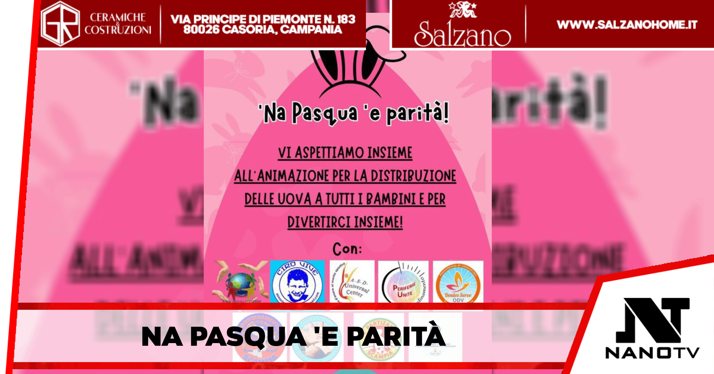 Na Pasqua ‘e parità – l’iniziativa la distribuzione di uova di Pasqua ai bambini del quartiere e del territorio, Domenica 31 Marzo