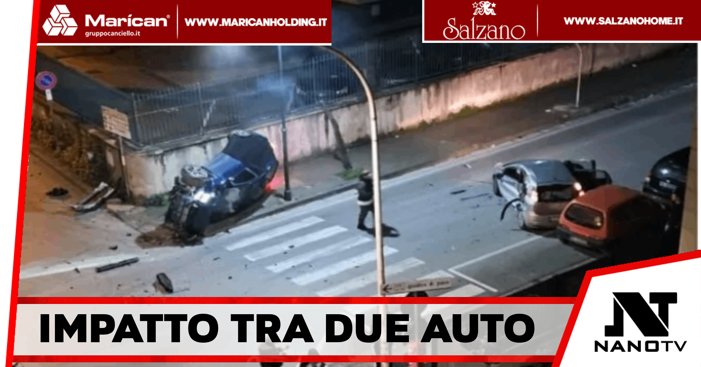 Frattamaggiore – Impatto tra due veicoli nel cuore della notte