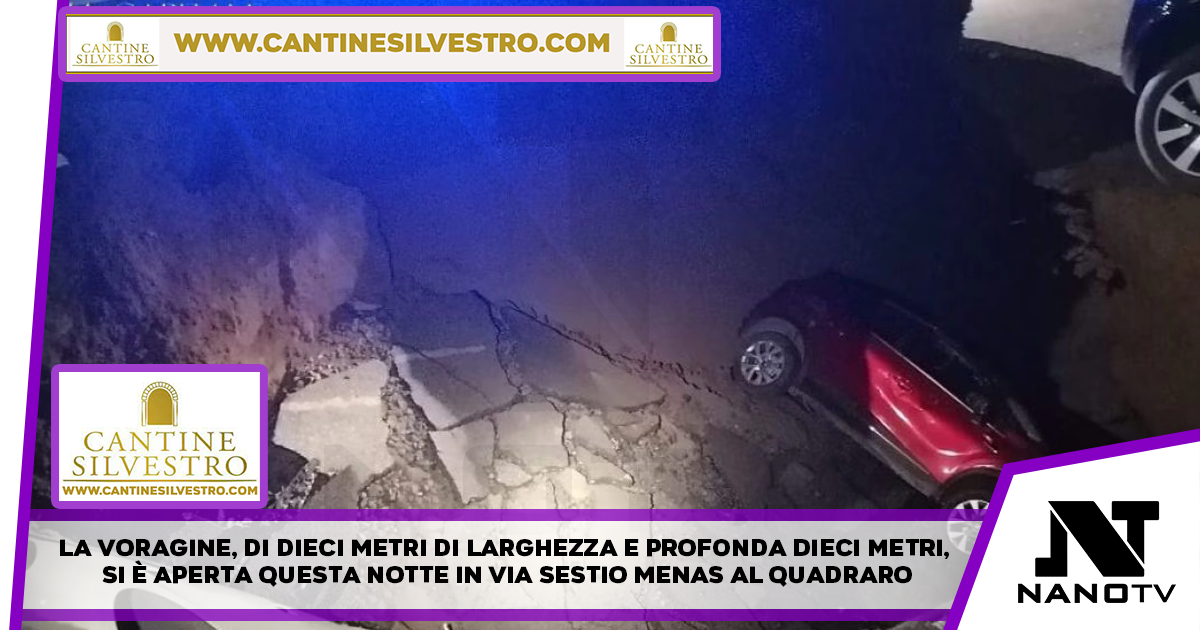 Sprofonda la strada al Quadraro a Roma, voragine inghiotte due auto