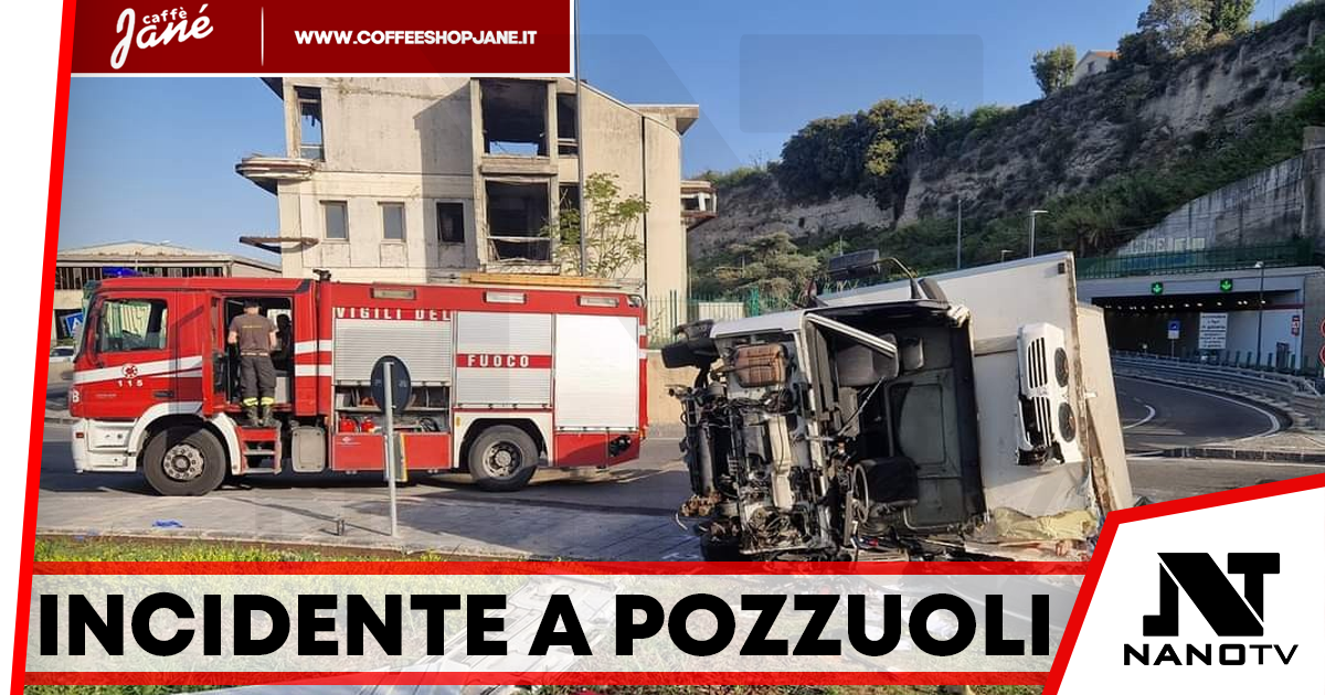 Camion di trasporto carni si ribalta a Pozzuoli: autista in condizioni critiche