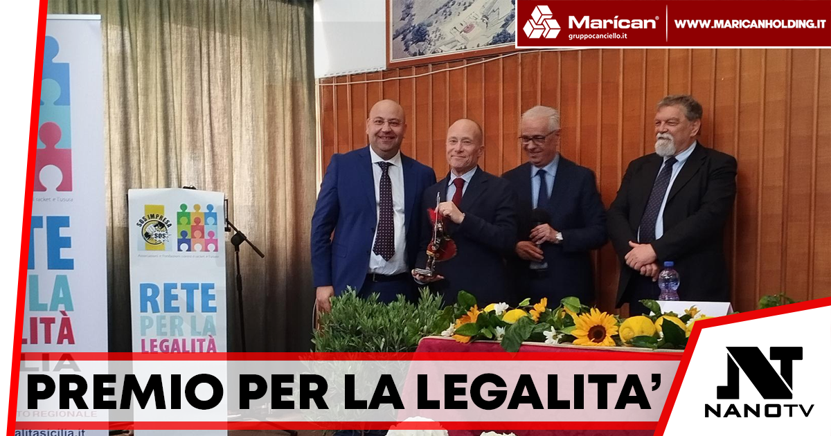PREMIO PER LA LEGALITA’ “SOS IMPRESA” – ASSEGNATO IL RICONOSCIMENTO AL MAESTRO PIZZAIOLO NAPOLETANO SALVATORE DI MATTEO