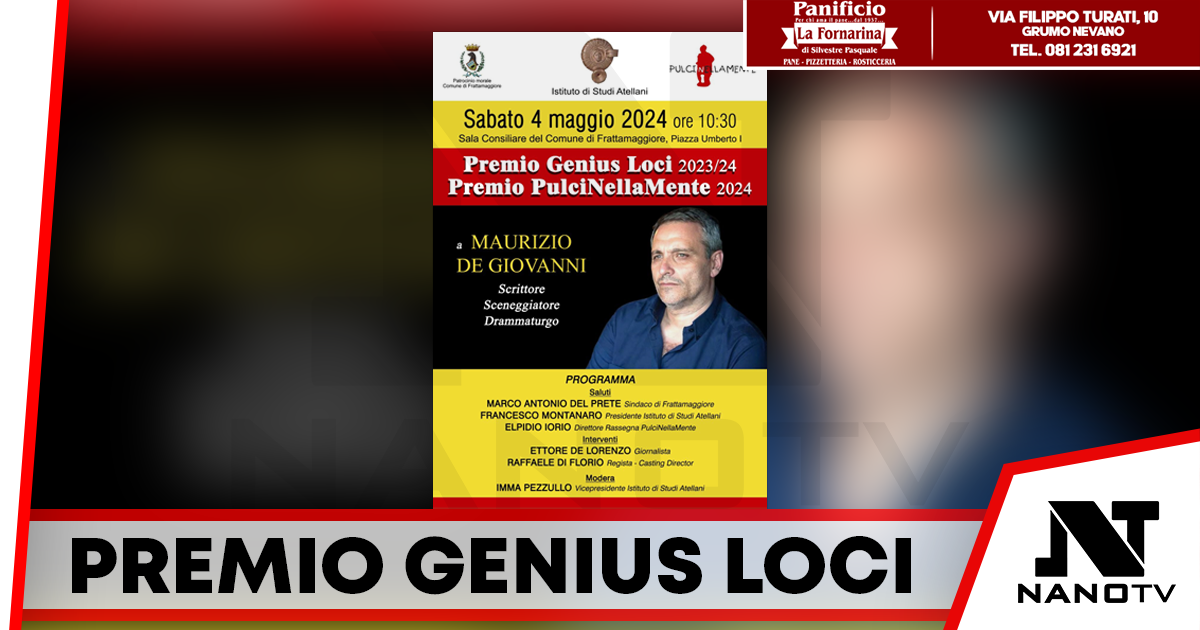 A Maurizio de Giovanni il Premio Genius Loci – Premio PulciNellaMente