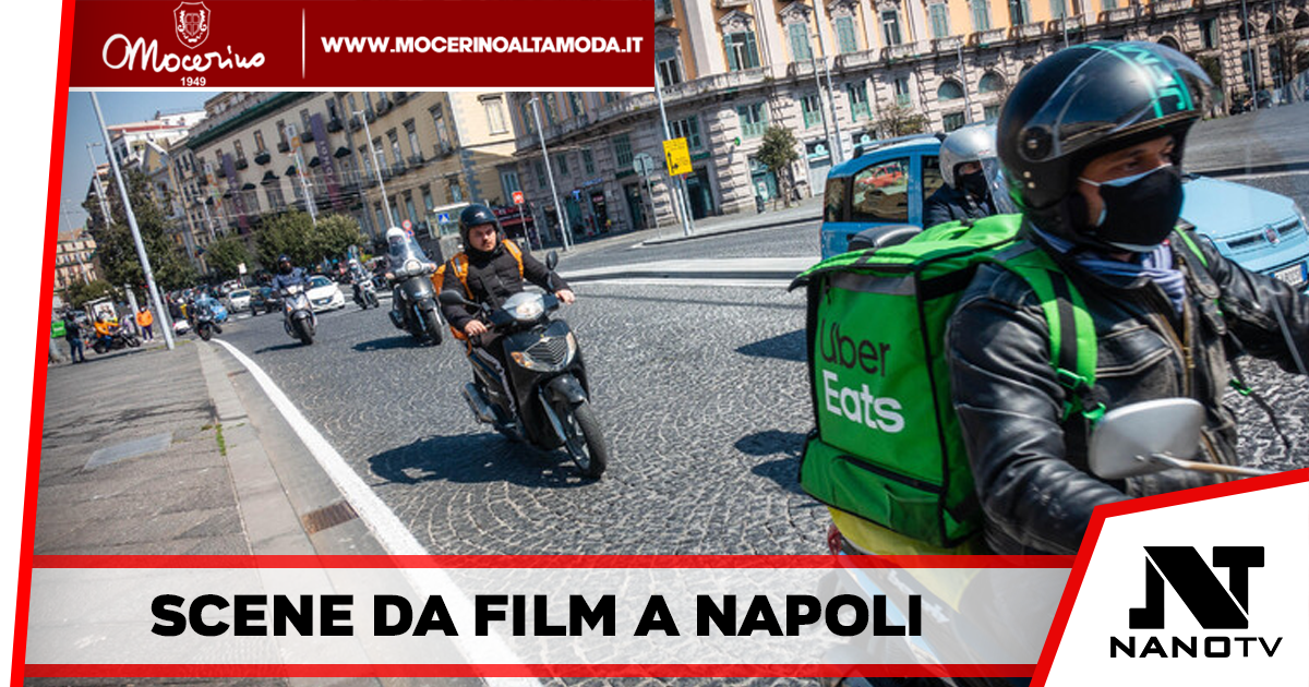 A Napoli scene da film, un ladro dopo aver rubato un auto viene inseguito dai rider