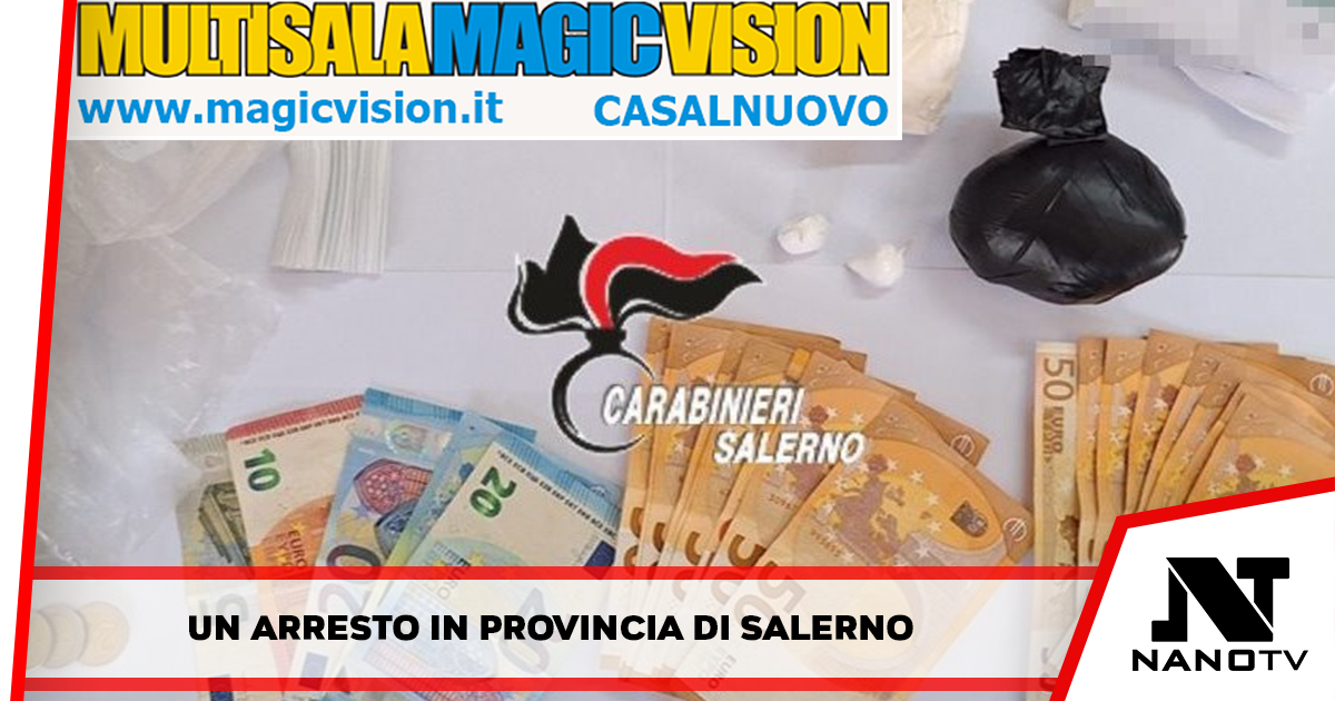 Cocaina ai fini di spaccio. Un arresto in provincia di Salerno