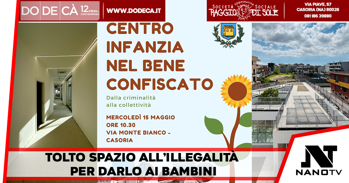 Casoria – Villa dell’ex boss diventa centro per l’infanzia: Mercoledì l’inaugurazione.