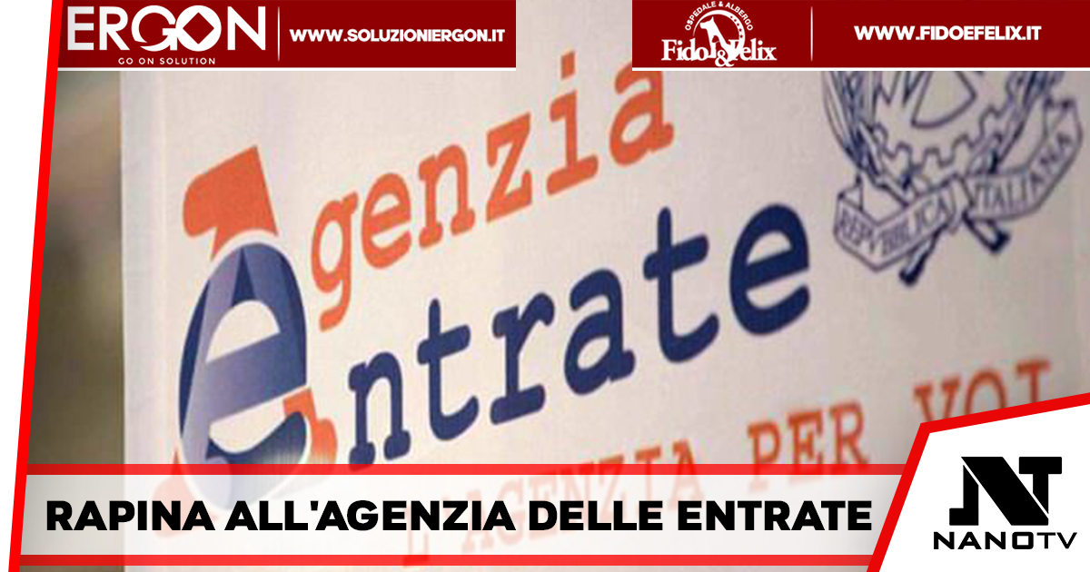 Giugliano – Rapina all’Agenzia delle Entrate: banditi armati fuggono con 6mila euro