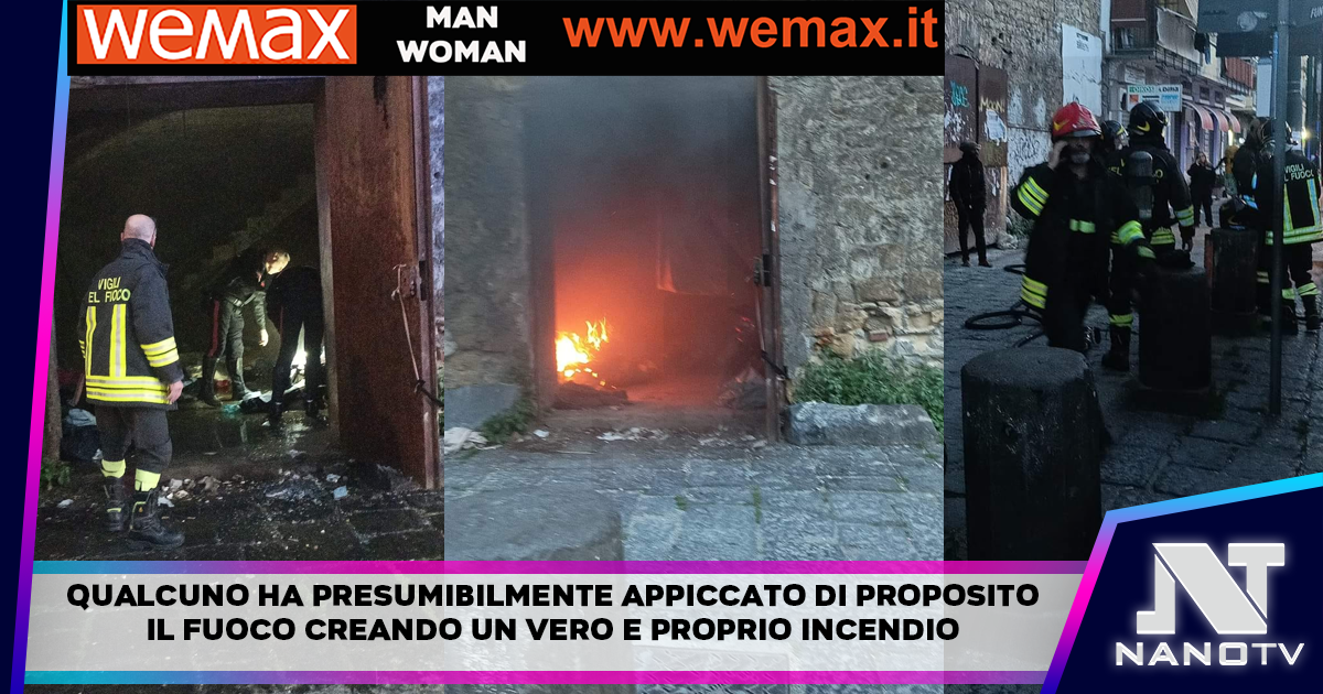 Napoli -clochard “salvato” da due vigili fuori servizio in un incendio in centro città che fa’…pensare.