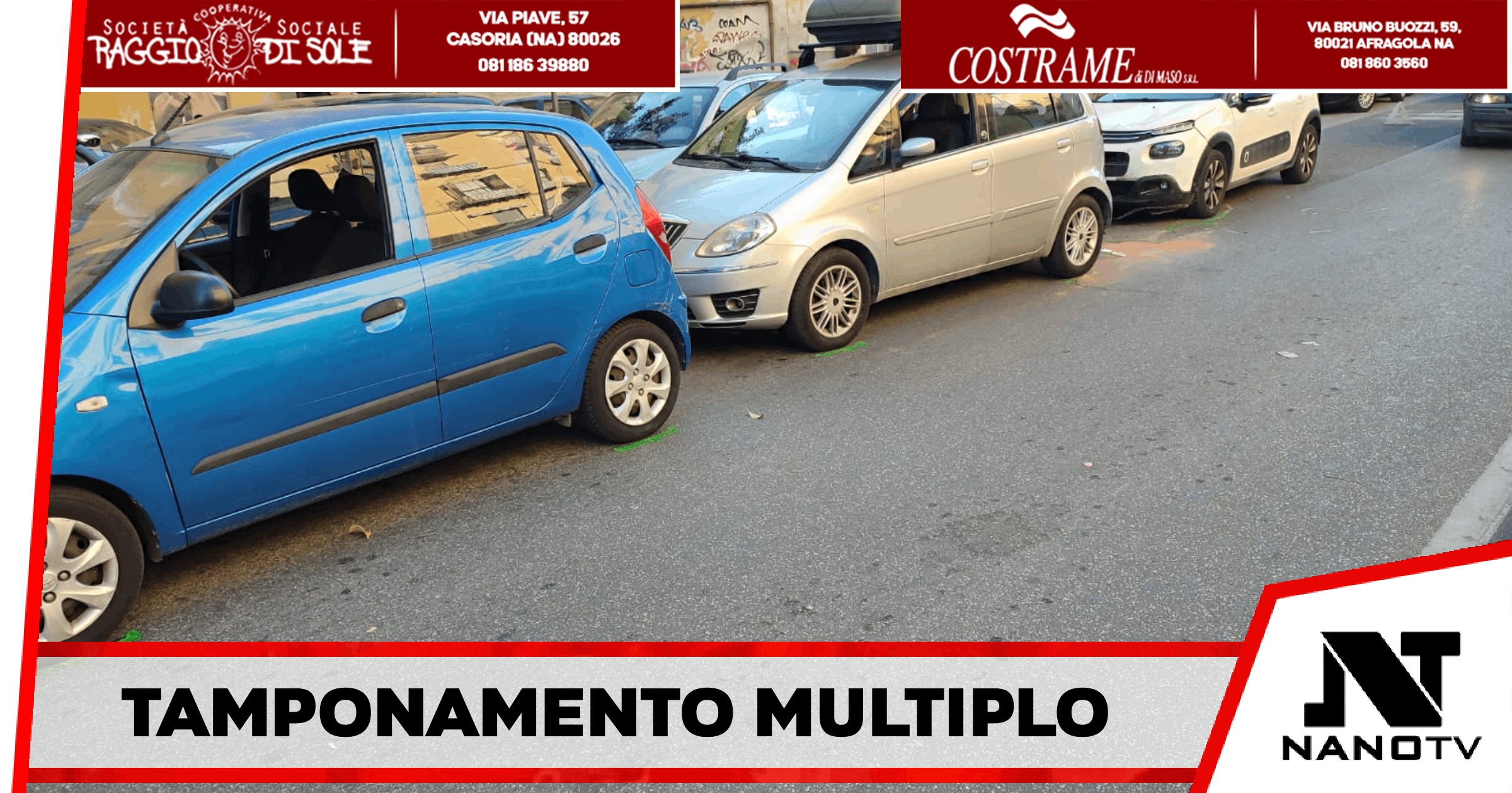 Napoli – Incidente stradale in Via Arenaccia con tamponamento multiplo, passeggera 33enne in prognosi riservata