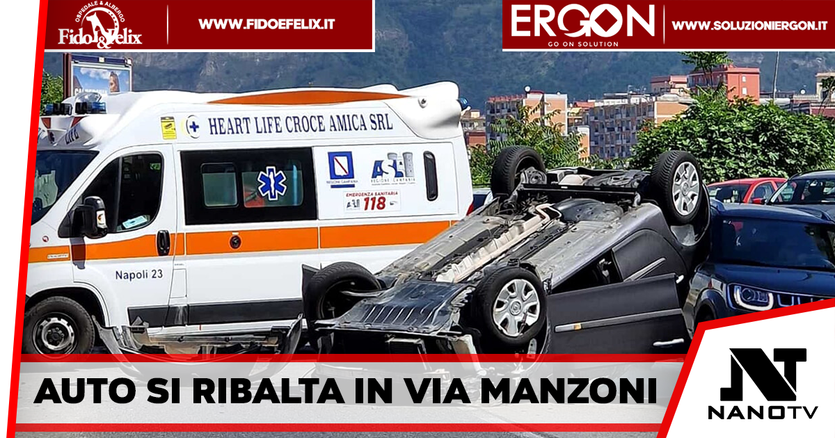 Posillipo – Auto si ribalta in via Manzoni, causando notevoli disagi al traffico, le parole di Borrelli