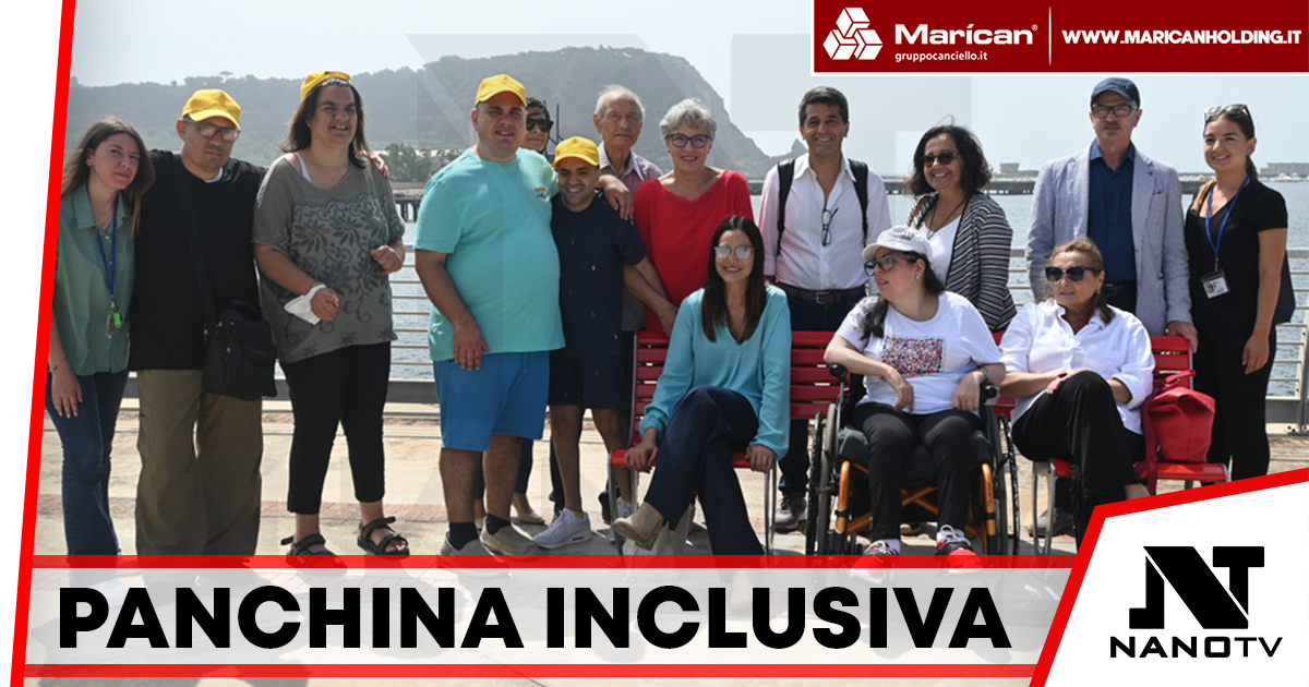 Inaugurata la “panchina inclusiva” sul pontile di Bagnoli