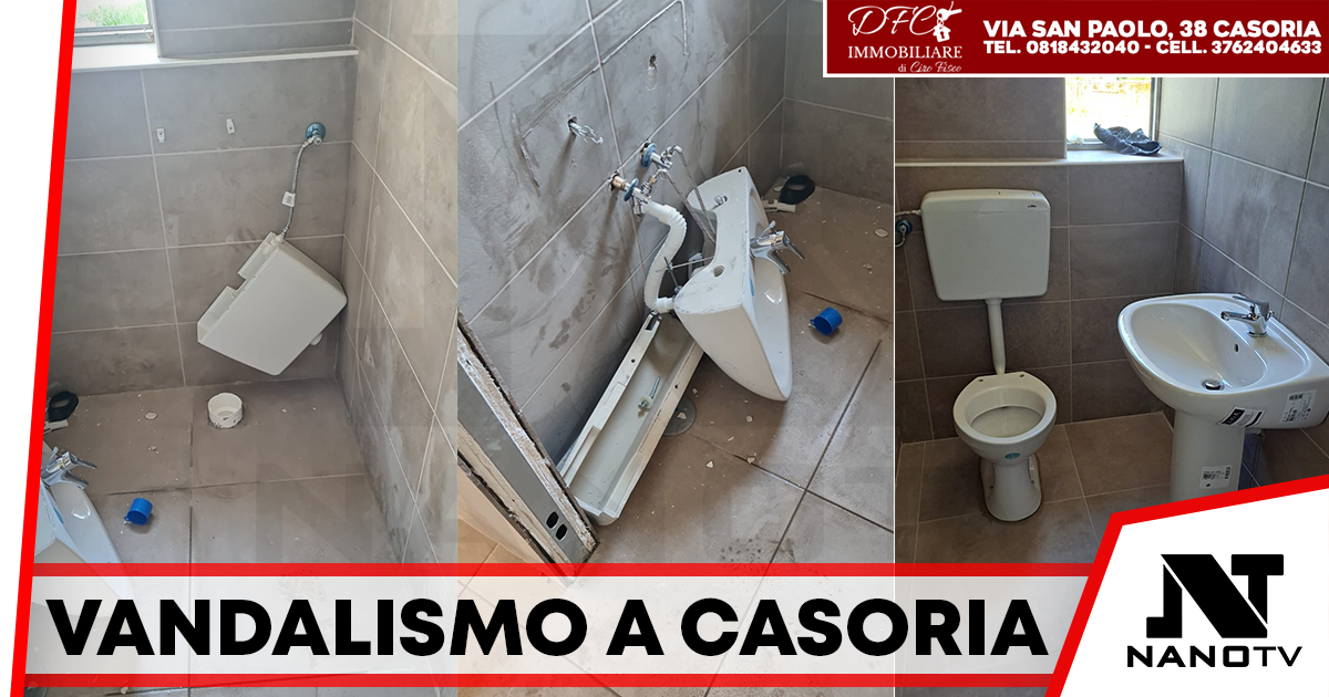 Casoria – Attacco vandalico nel Parco Michelangelo: vandalizzati i nuovi bagni appena inaugurati