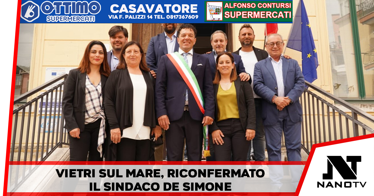 Elezioni Vietri, riconfermato sindaco Giovanni De Simone: «Grazie a tutti, ora di nuovo tutti al lavoro»
