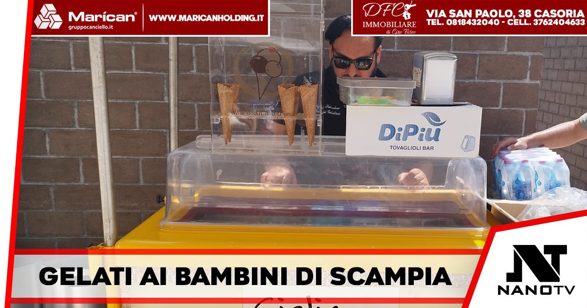 Afragola – Il Titolare di “La Gelateria degli Innamorati” è andato a Scampia per regalare gelati ai bambini, le parole del Sindaco Antonio Pannone