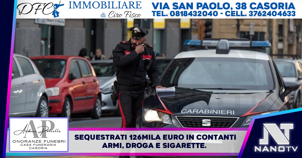Mariglianella: carabinieri trovano droga, armi, sigarette e tanti soldi. Coppia nei guai