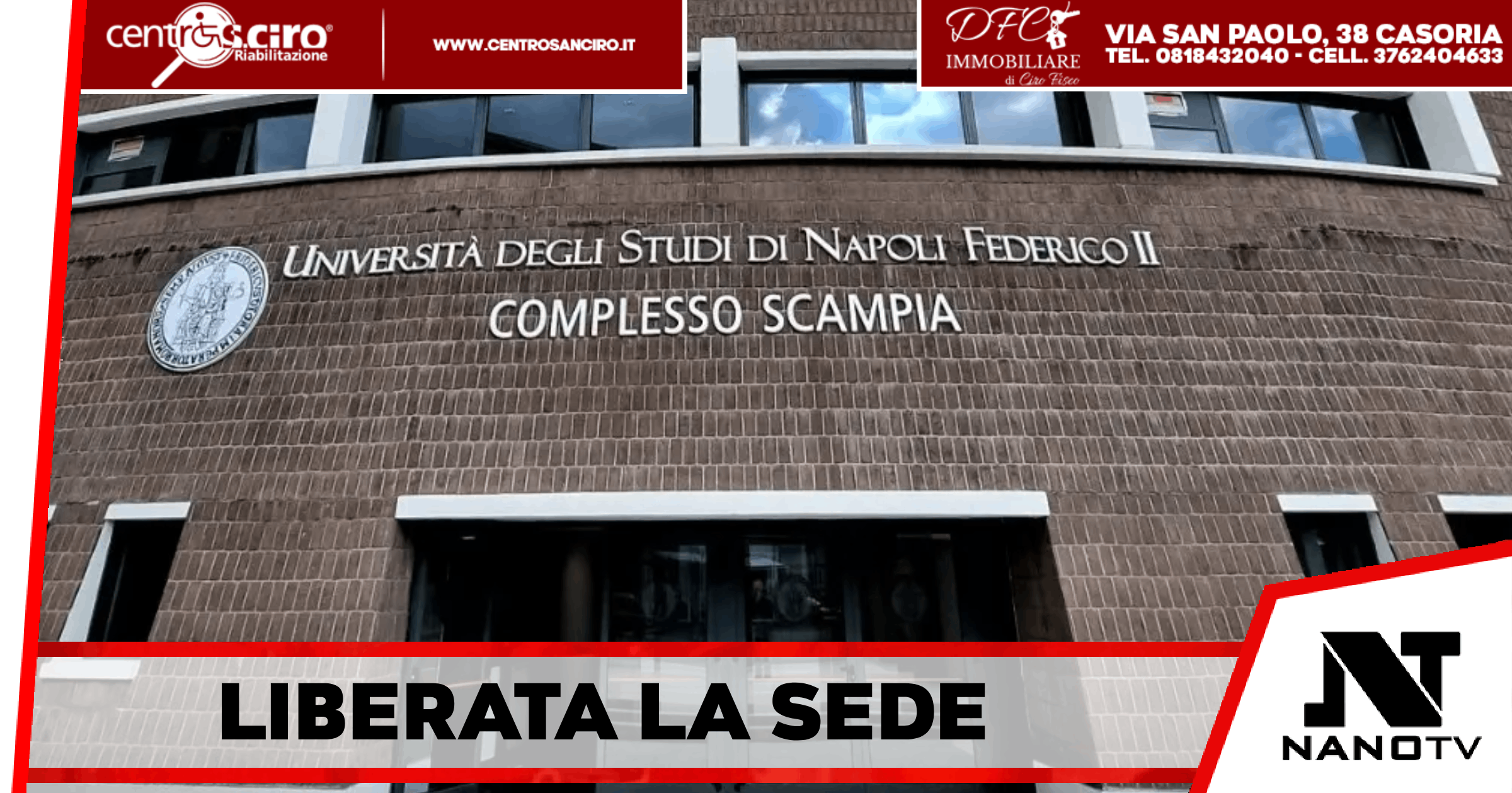 Napoli – Liberata la sede dell’Università di Scampia, occupata dagli sfollati in seguito al crollo del ballatoio avvenuto il 22 luglio presso la Vela Celeste