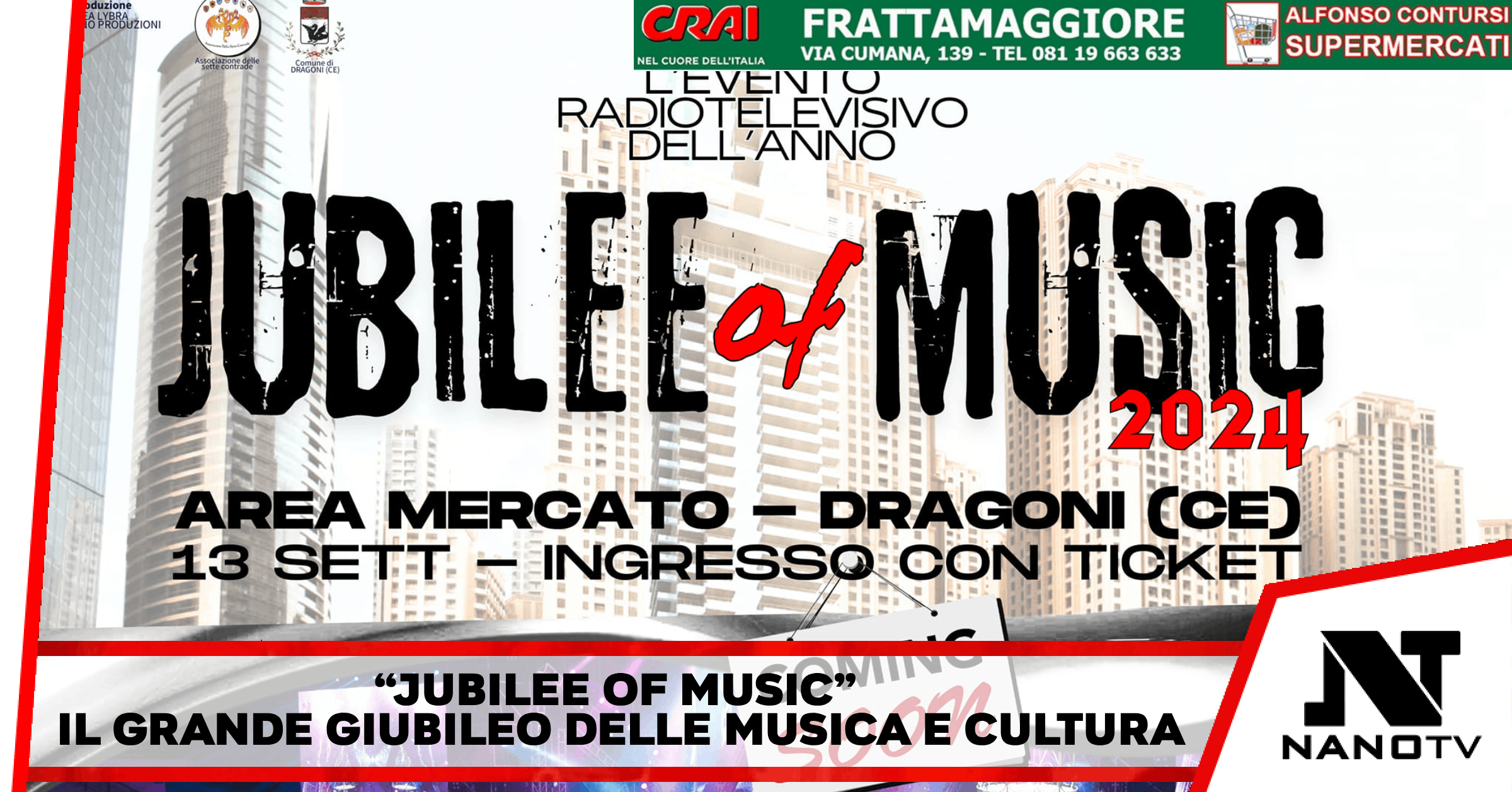 Caserta – “Jubilee of Music” il grande giubileo delle Musica e Cultura, Il 13 Settembre