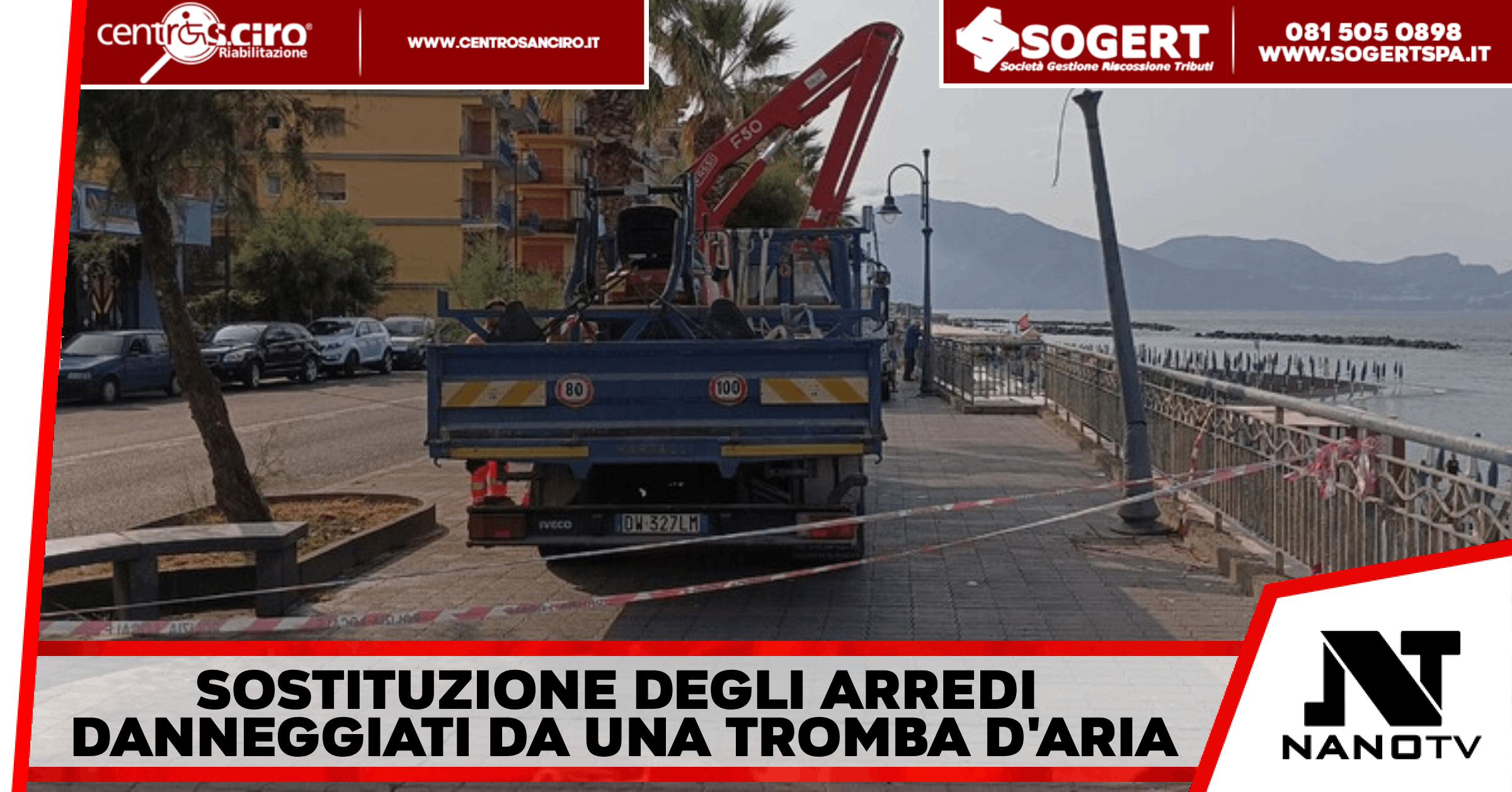 Torre del Greco – Tromba d’aria: Le ditte al lavoro per riparare e sostituire gli arredi danneggiati