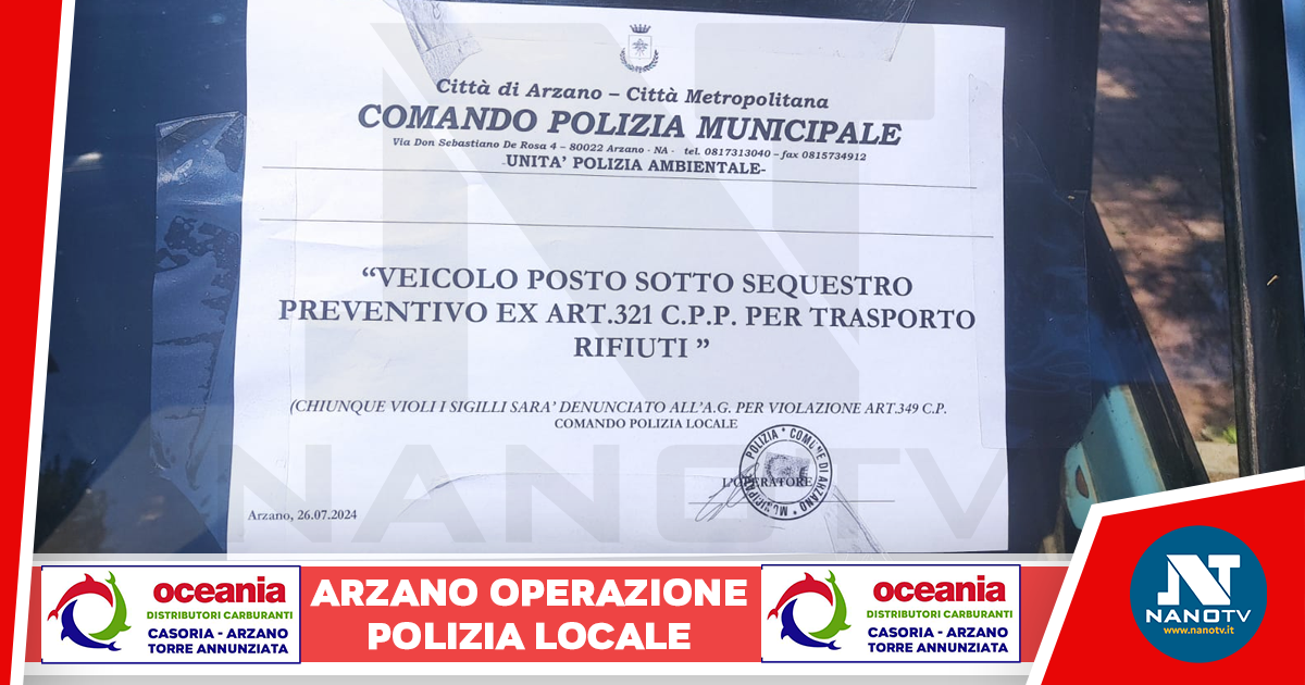 Arzano. “Sversatore seriale” nei guai, già arrestato per gli stessi reati con ex dipendenti ditta rifiuti. Sequestro della  della polizia locale.