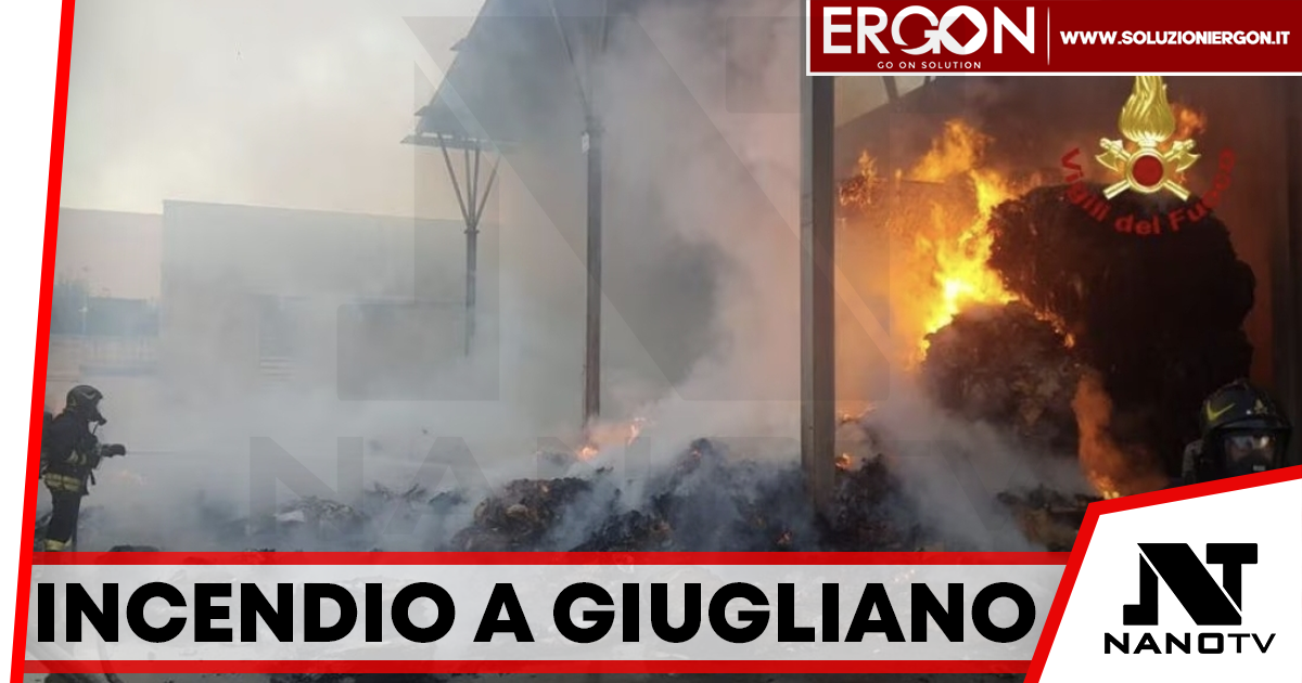 Giugliano, aria irrespirabile nella zona Asi: incendiati quintali di rifiuti in un deposito di ecoballe