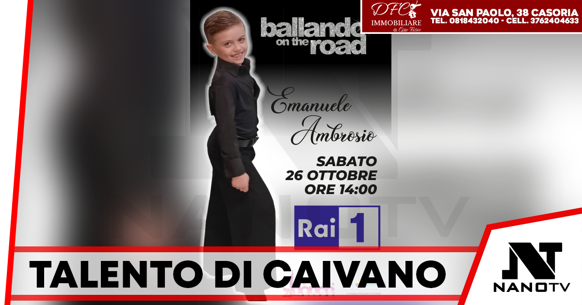 Il piccolo talento di Caivano, Emanuele Ambrosio, parteciperà a “Ballando on the Road” su Rai 1