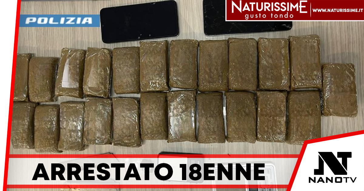 Frattamaggiore, arrestato 18enne: 23 panetti di hashish trovati in casa
