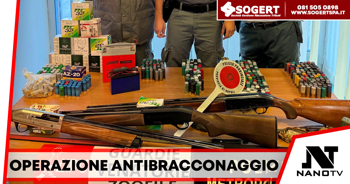 Polizia Metropolitana di Napoli, operazione antibracconaggio ad Acerra: sequestrati fucili, cartucce e richiami vietati per specie protette, denunciate tre persone
