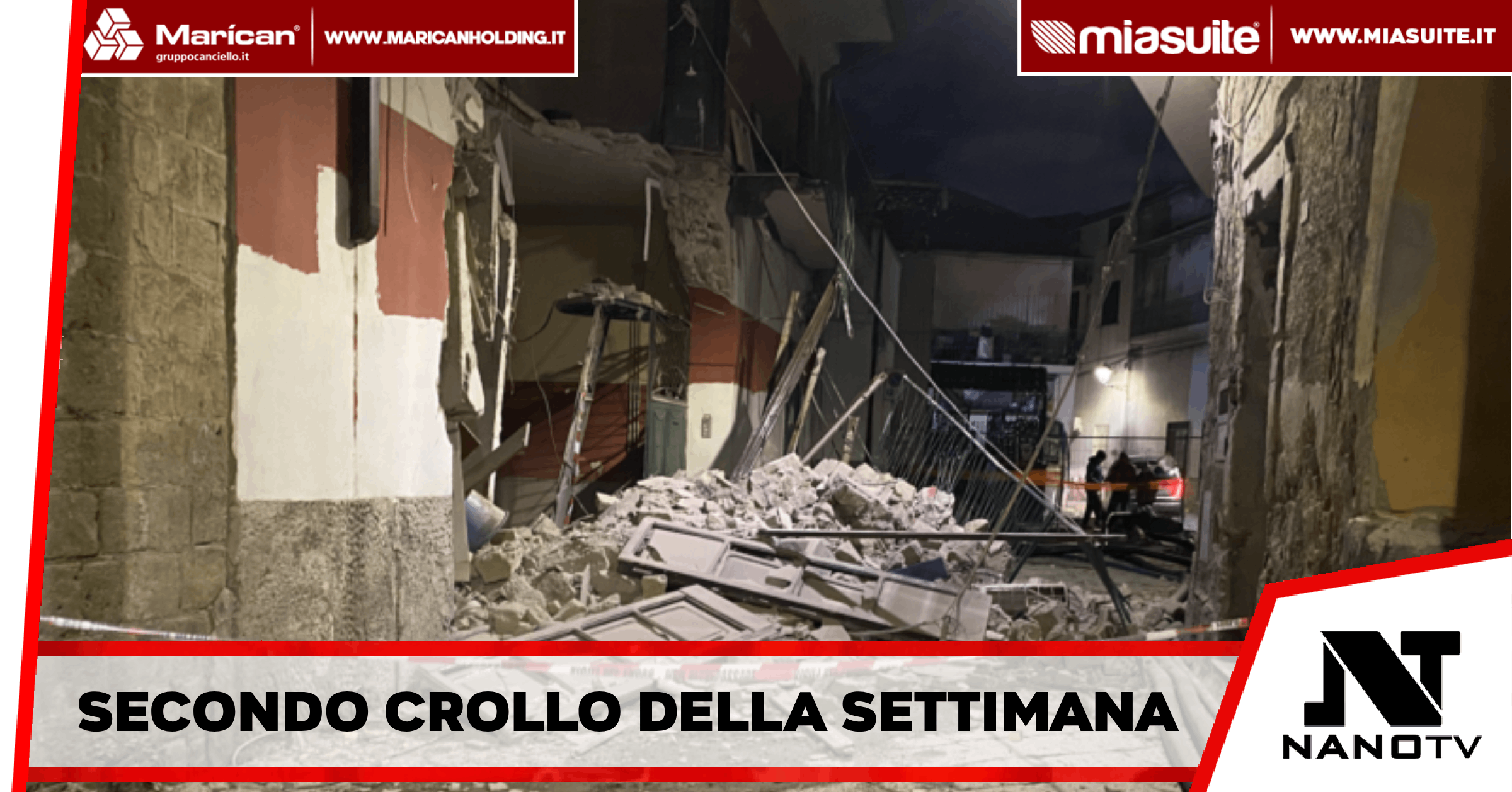 Orta di Atella – Crolla parzialmente una palazzina ieri in tarda serata, il secondo crollo della settimana