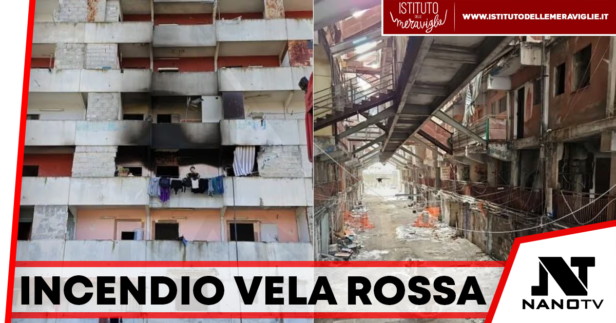 Incendio alla Vela Rossa di Scampia: appartamento devastato, evacuazione obbligata