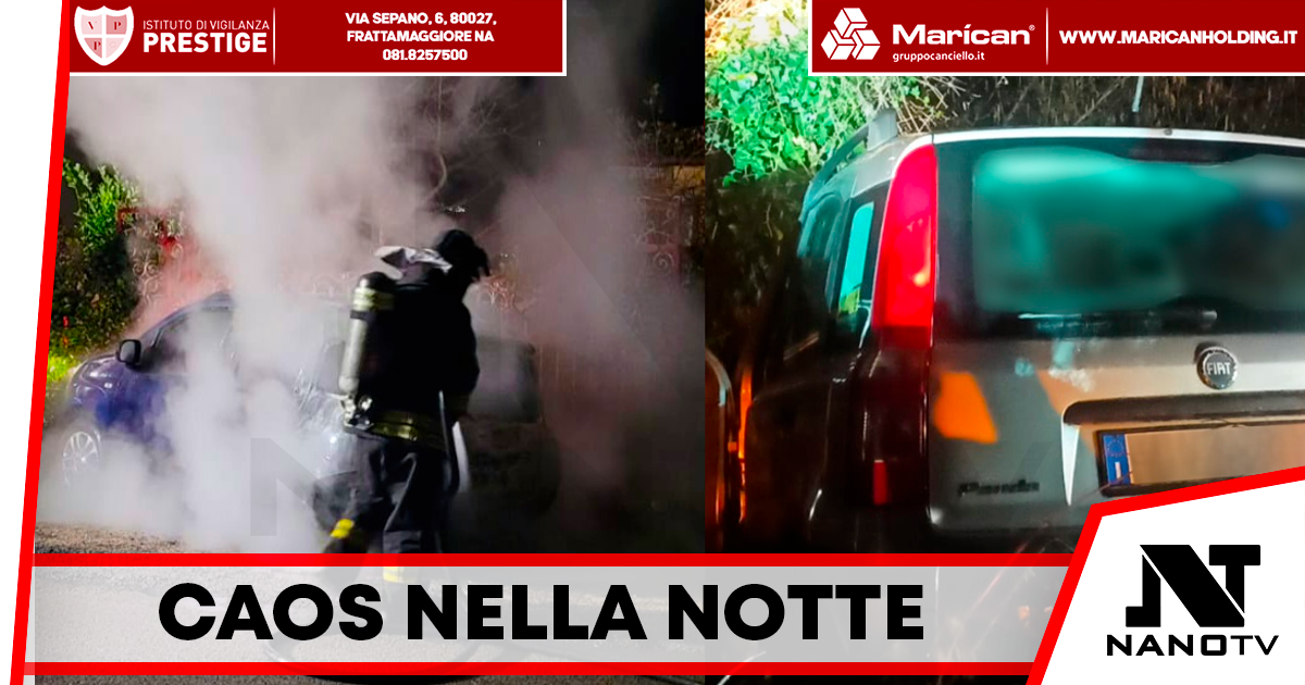 Avellino, caos nella notte: auto in fiamme, c’è un ferito
