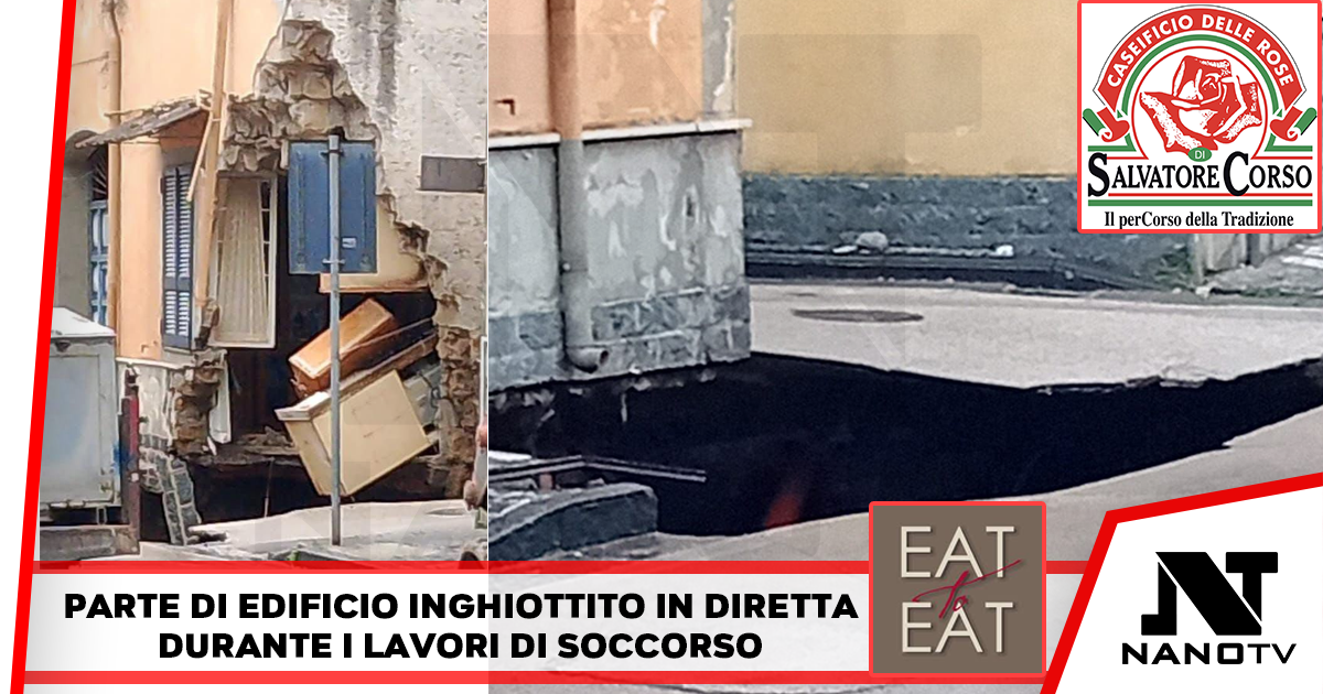 Tragedia sfiorata a Cardito: si apre enorme voragine, fuga di gas e una parte di palazzina inghiottita durante gli interventi di soccorso