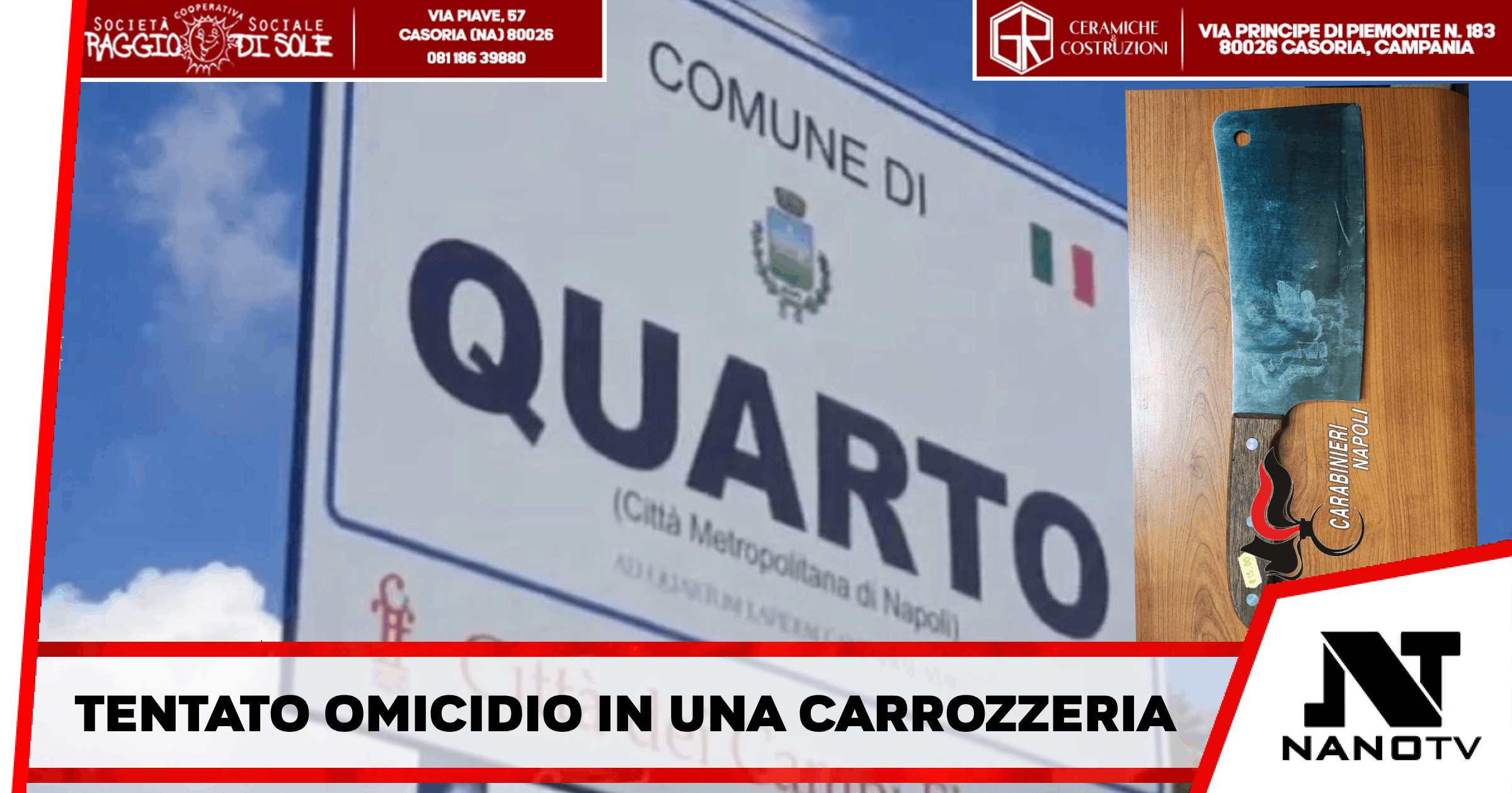 Quarto – Non lo assume e lo colpisce con una mannaia: Tentato omicidio in una carrozzeria, arrestato 25enne